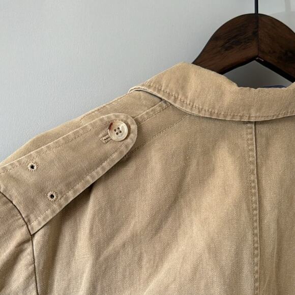 RALPH LAUREN COLLECTION GARRISON COTTON-LINEN JACKET IN MILITARY DRILL SZ 6 - Picture 3 of 14